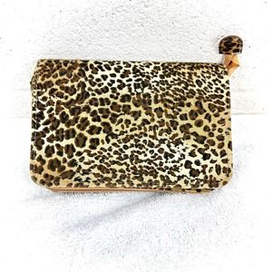 Reed & Barton Microfiber Jewelry Travel Storage Case Bag Zip Around Leopard